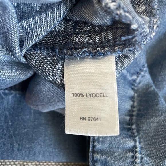 J. Jill Denim Half Button-Front Casual Shirt - Blue - Picture 5 of 10